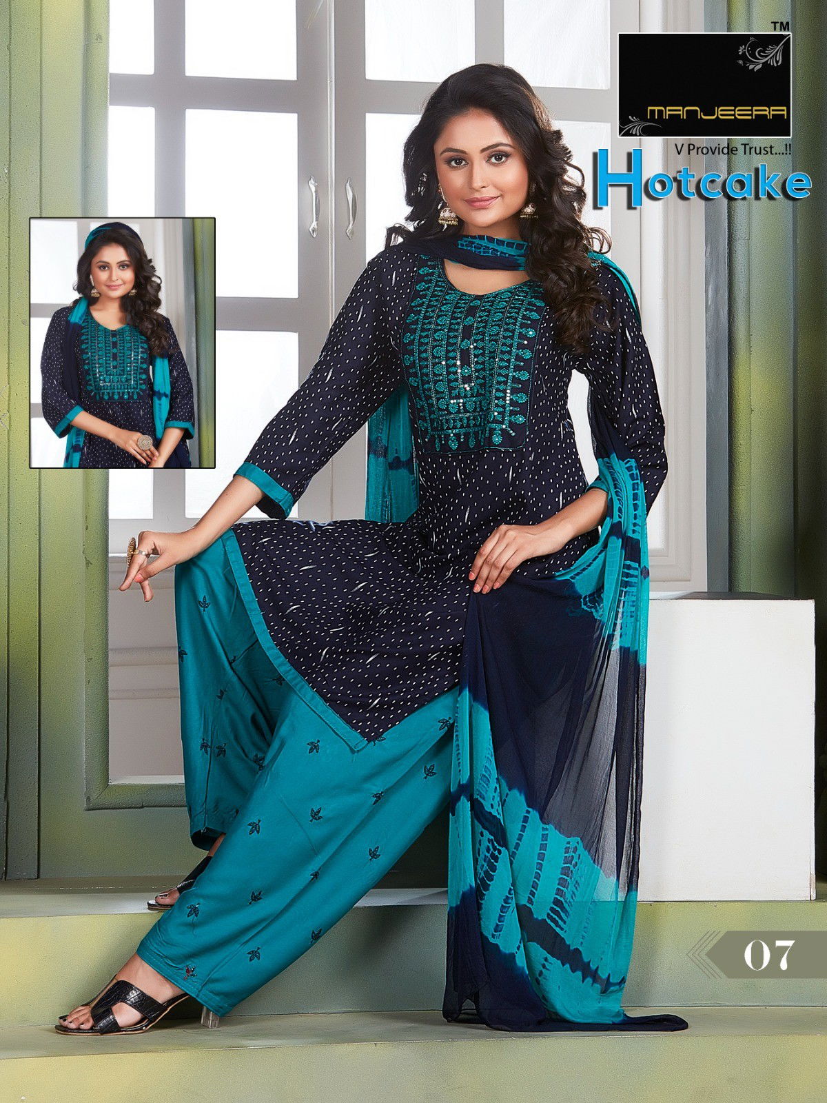 Manjeera Hotcake Printed Patiyala Readymade Suits
